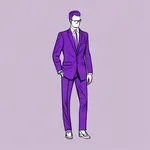 two-piece purple suit image